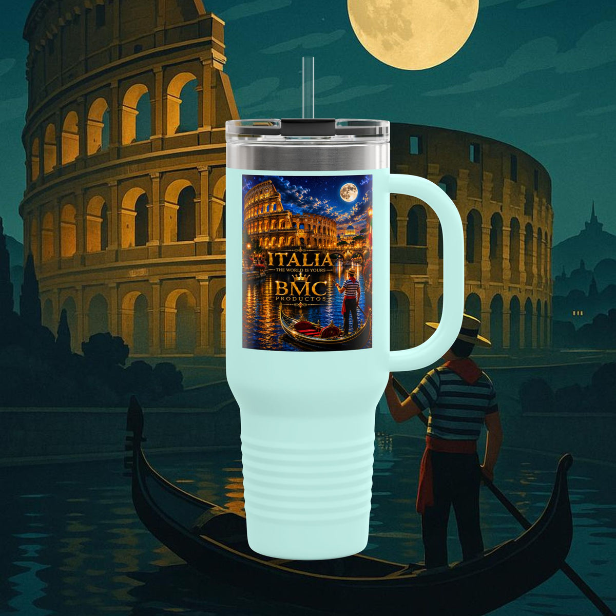 "taza de Viaje Aislada Italia: Arte, Pasión y Sabores Eternos 🎨🍝🏛️"