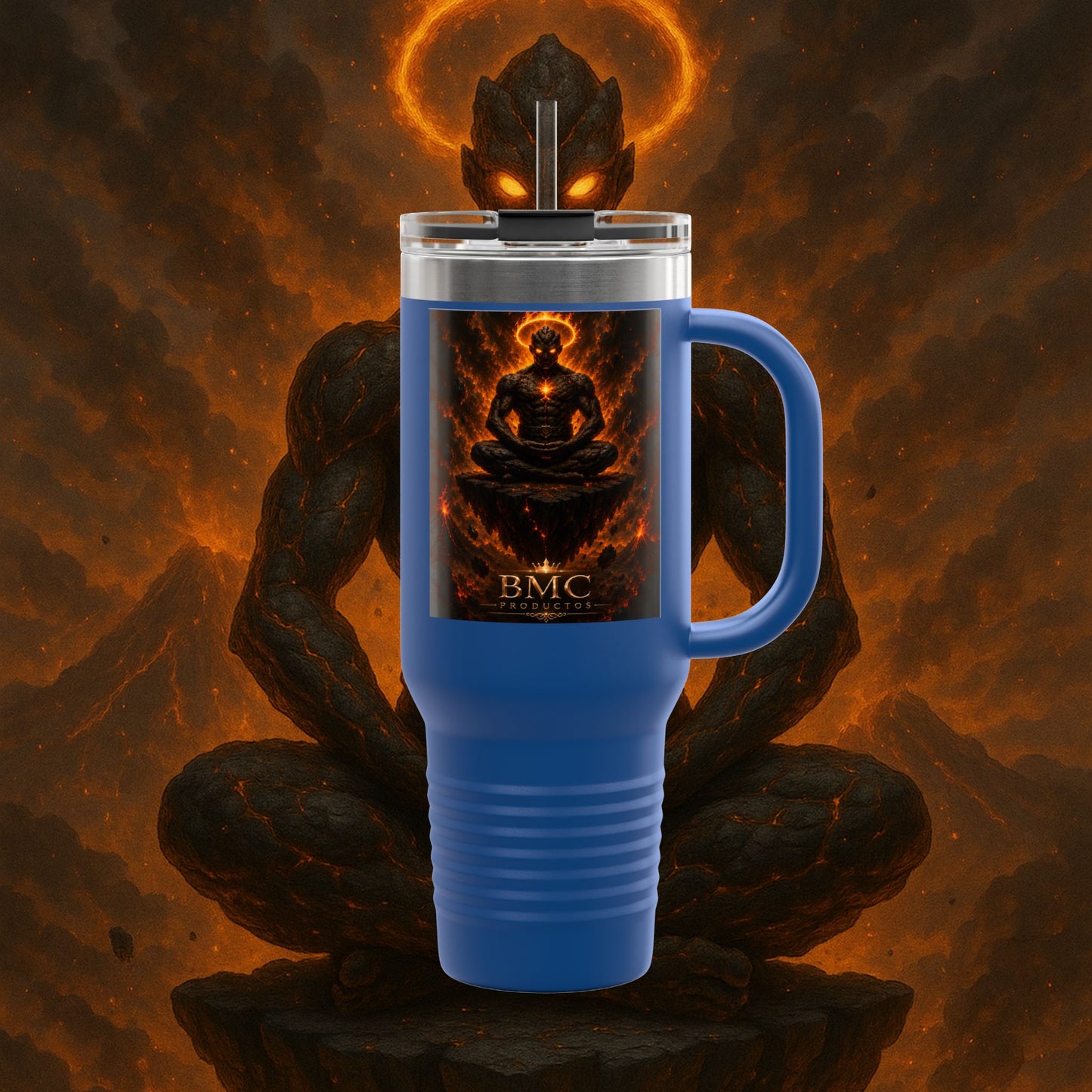 "Taza de viaje aislada Ignarh –🔥el Guardián del Silencio"