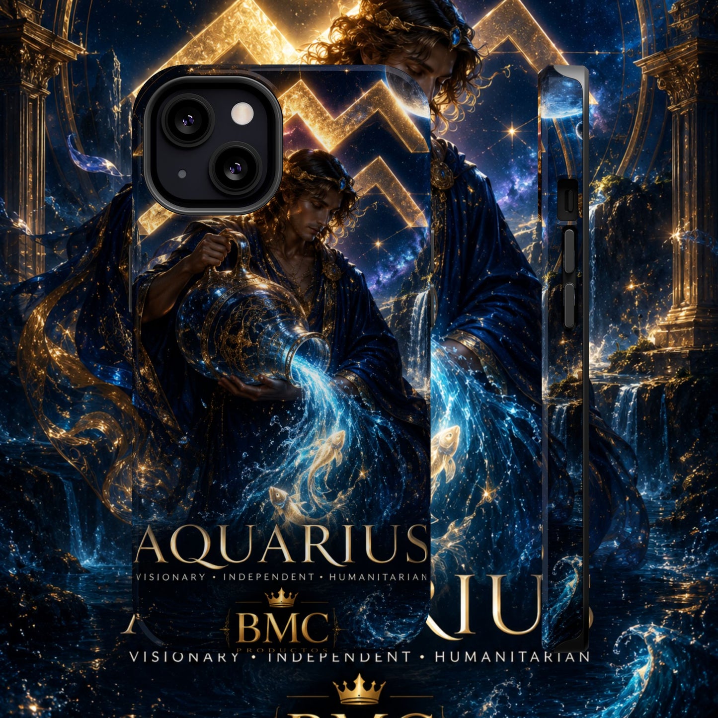 "Funda Magnética Reforzada♒ ACUARIO – El Visionario del Cielo y el Agua"