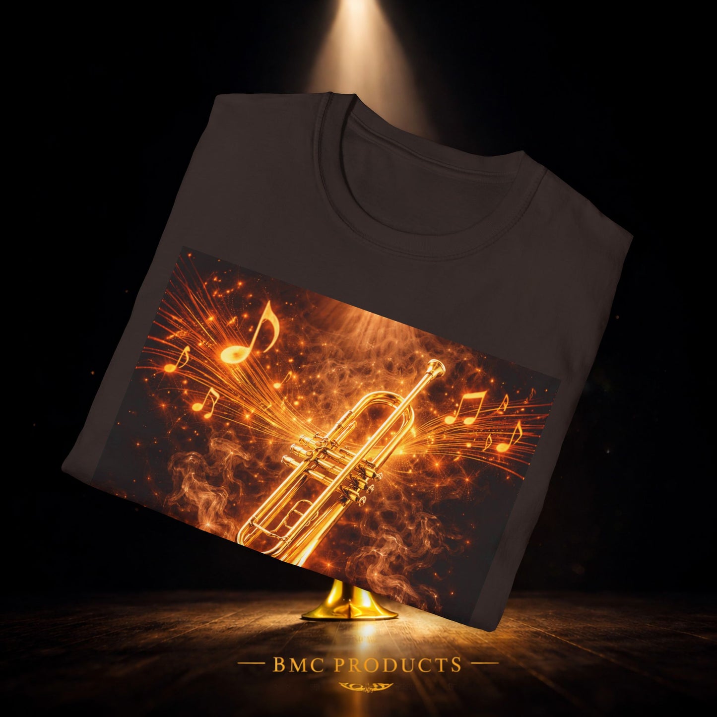 "Camiseta trompeta 🎺🔥Donde hay fuego, hay música.”