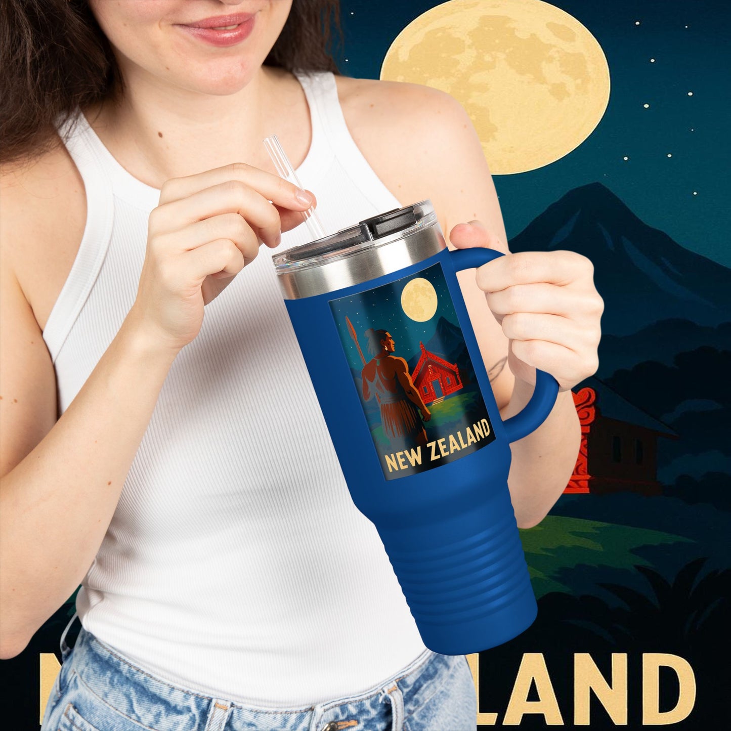 "New Zealand Insulated Travel Mug🏞️ – A paradise of nature and adventure"