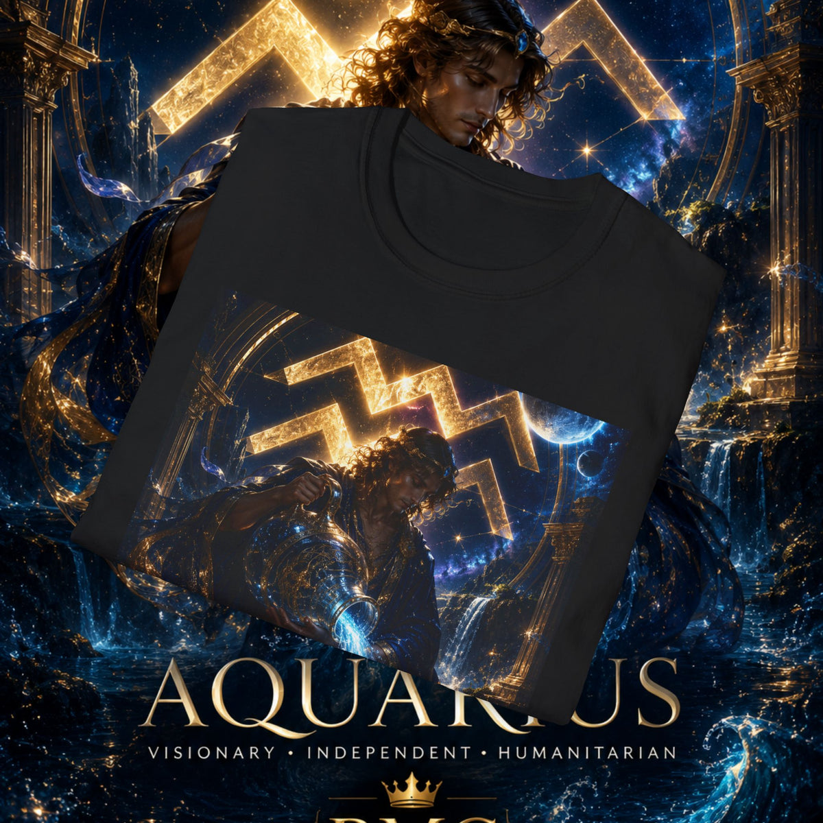 "Camiseta ♒ ACUARIO – El Visionario del Cielo y el Agua"