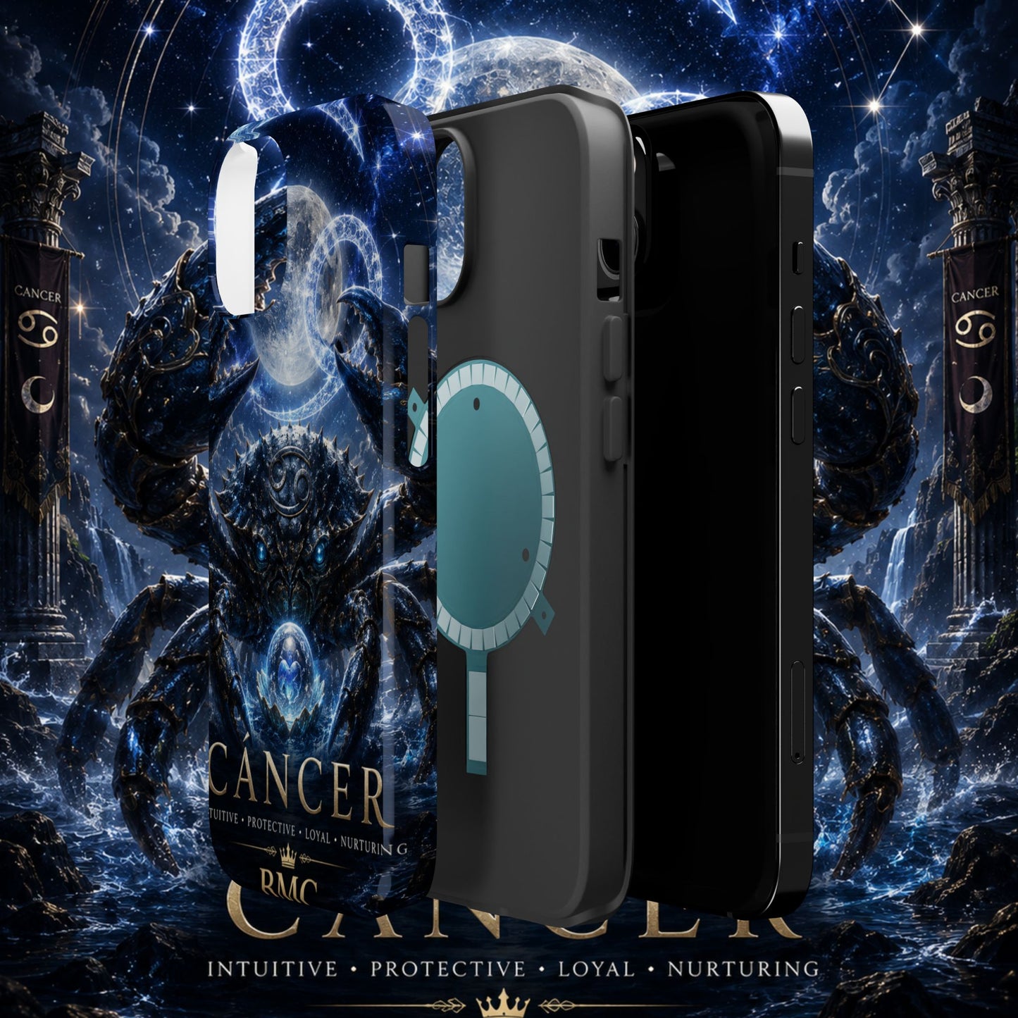 "Funda Magnética Reforzada ♋ Cáncer — Guardián de las profundidades""