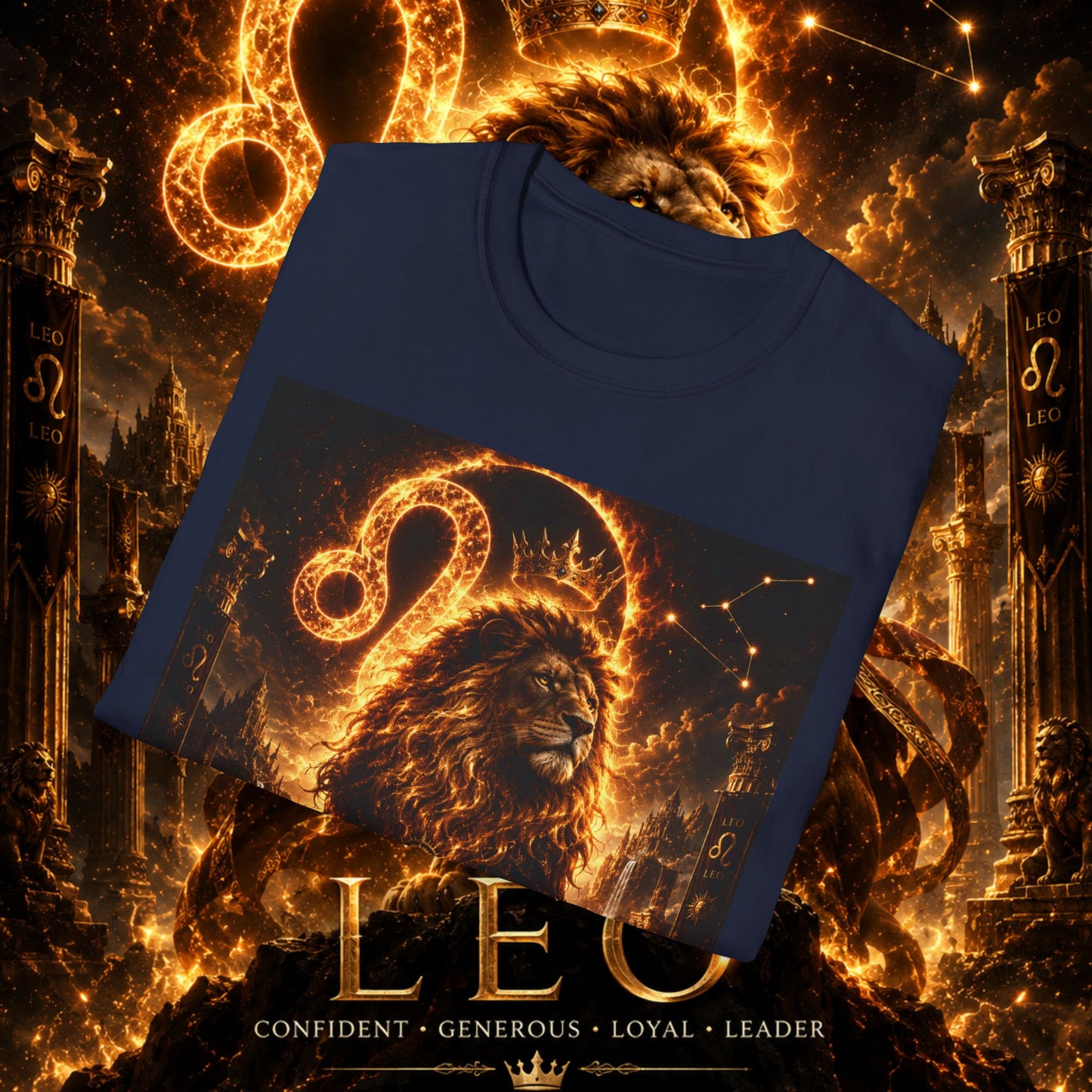"Camiseta ♌ Leo — Soberano del fuego eterno"
