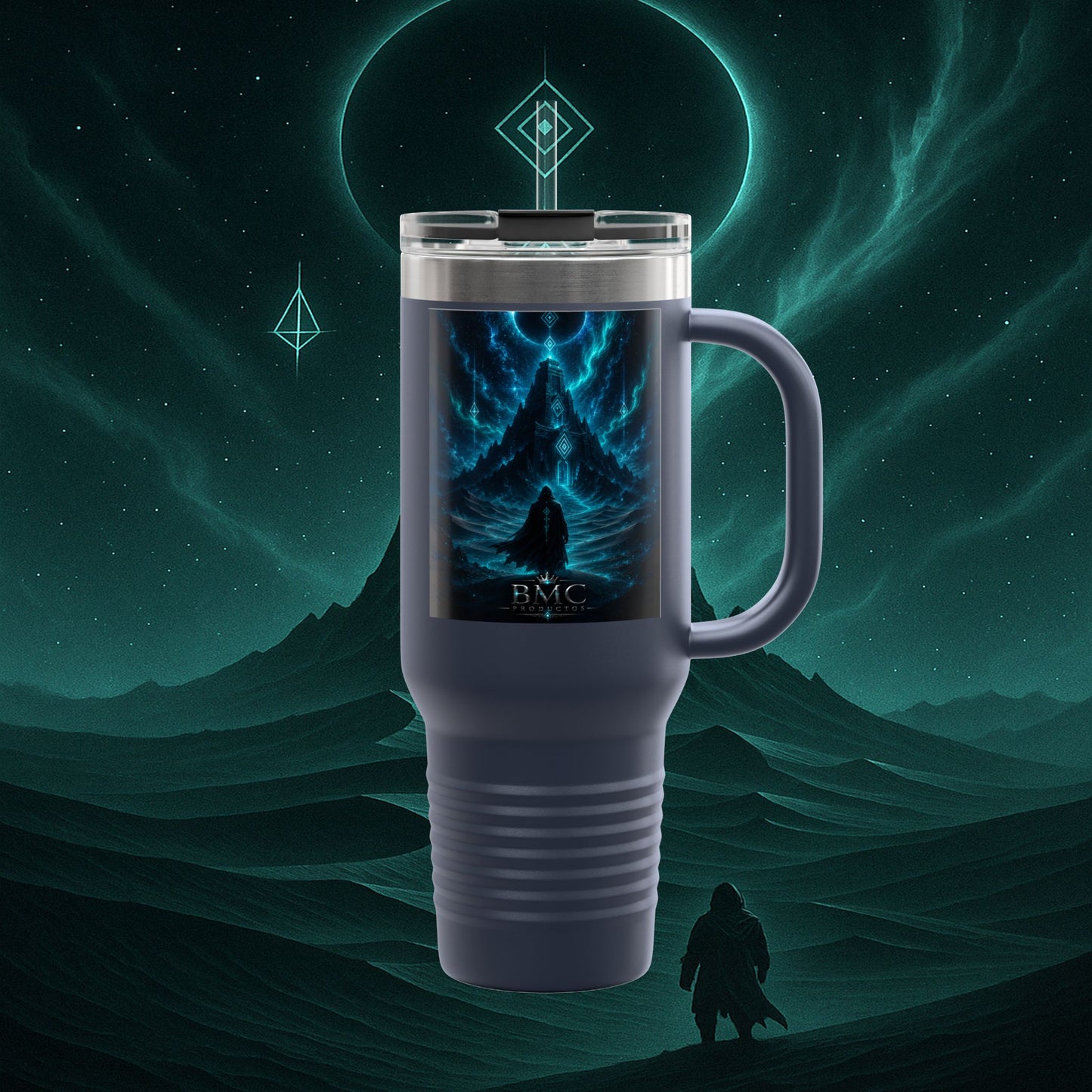 "Taza de viaje aislada🪐Templo del Cosmos"
