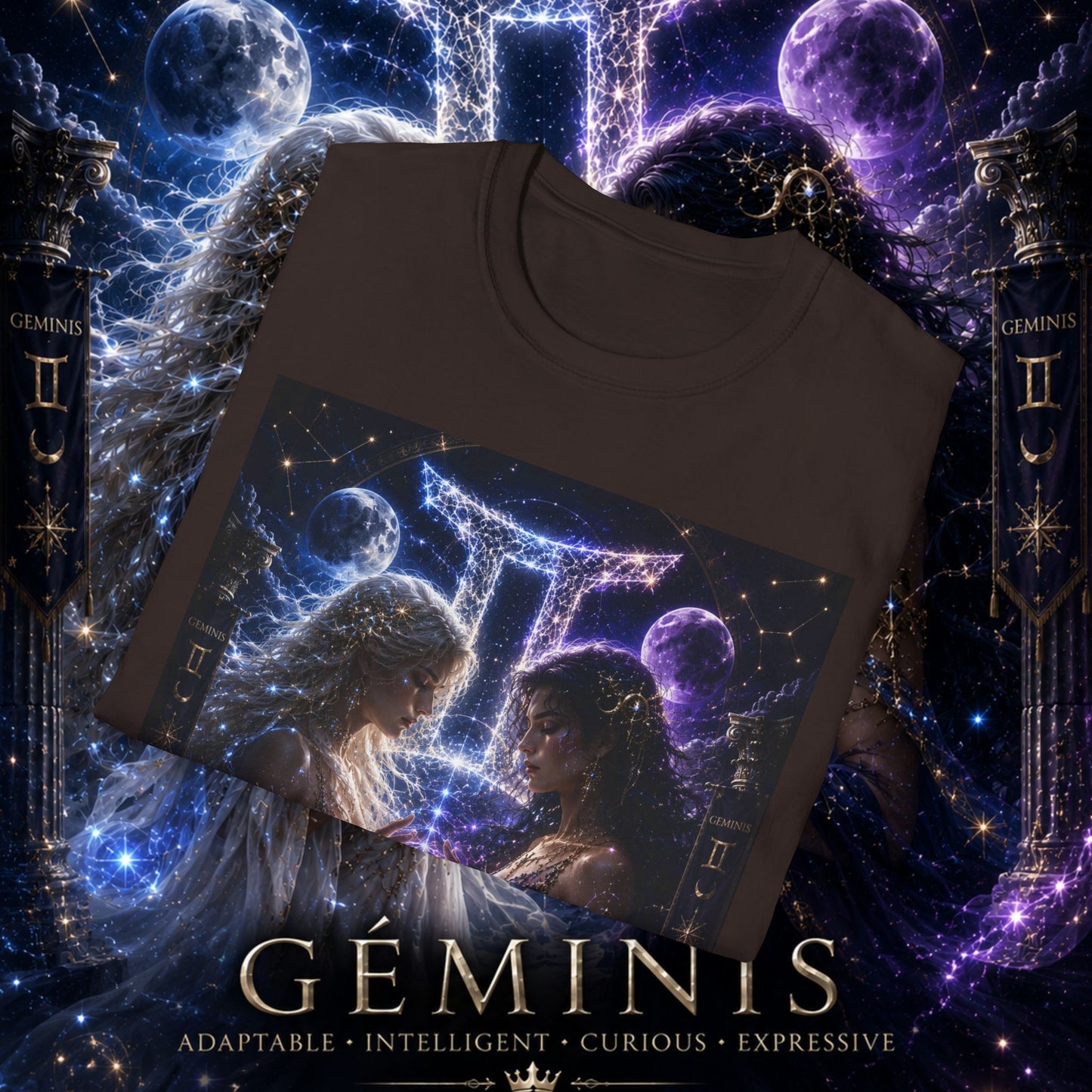 "Camiseta ♊ Géminis M — Reflejo del alma dividida"