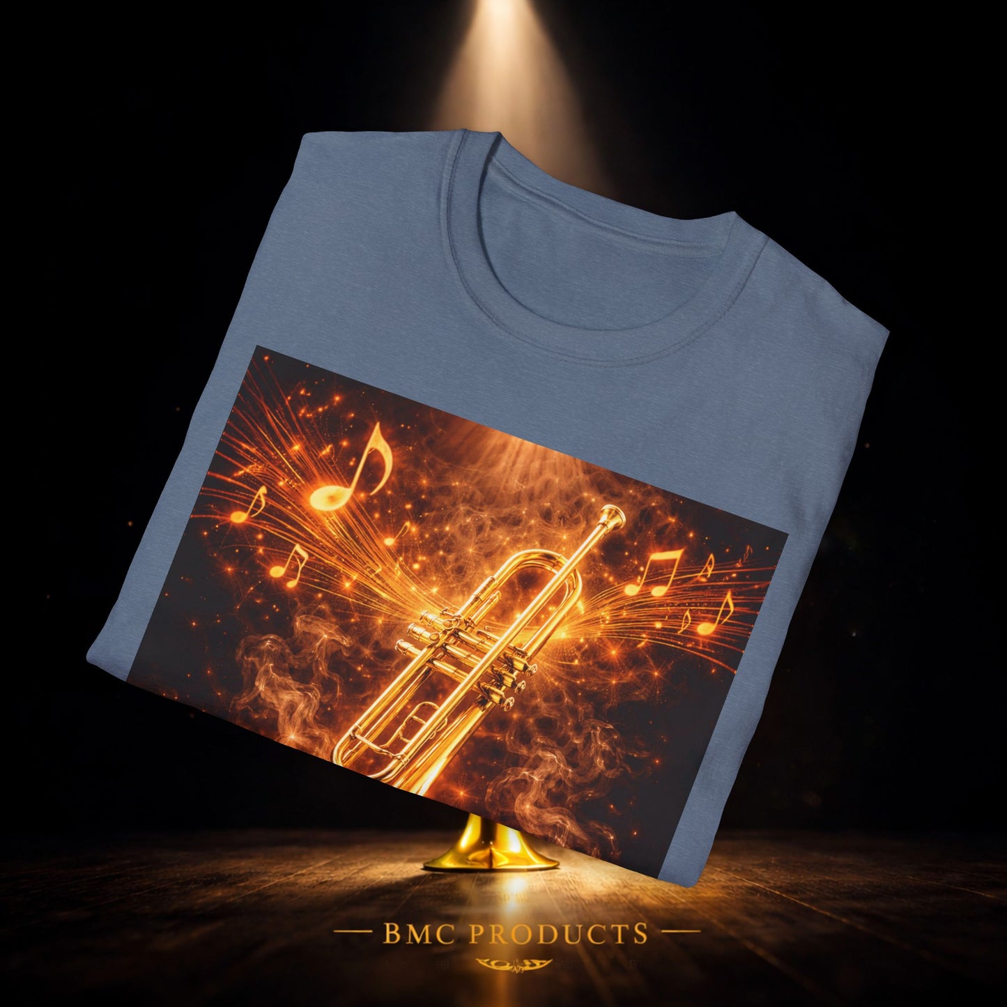 "Camiseta trompeta 🎺🔥Donde hay fuego, hay música.”