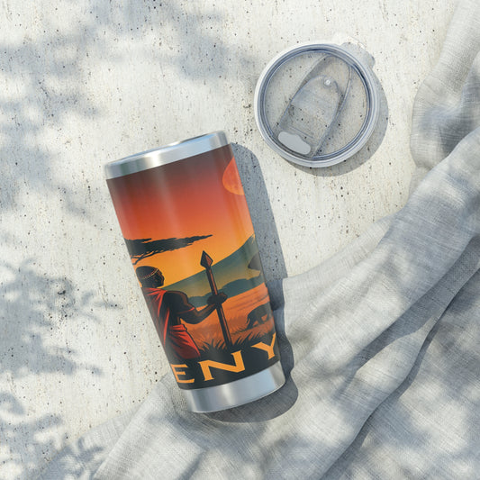 "Vaso Térmico Vagabond 20oz Kenia: Aventura Salvaje y Tierra de Horizontes Infinitos 🦁🌄🏕️"