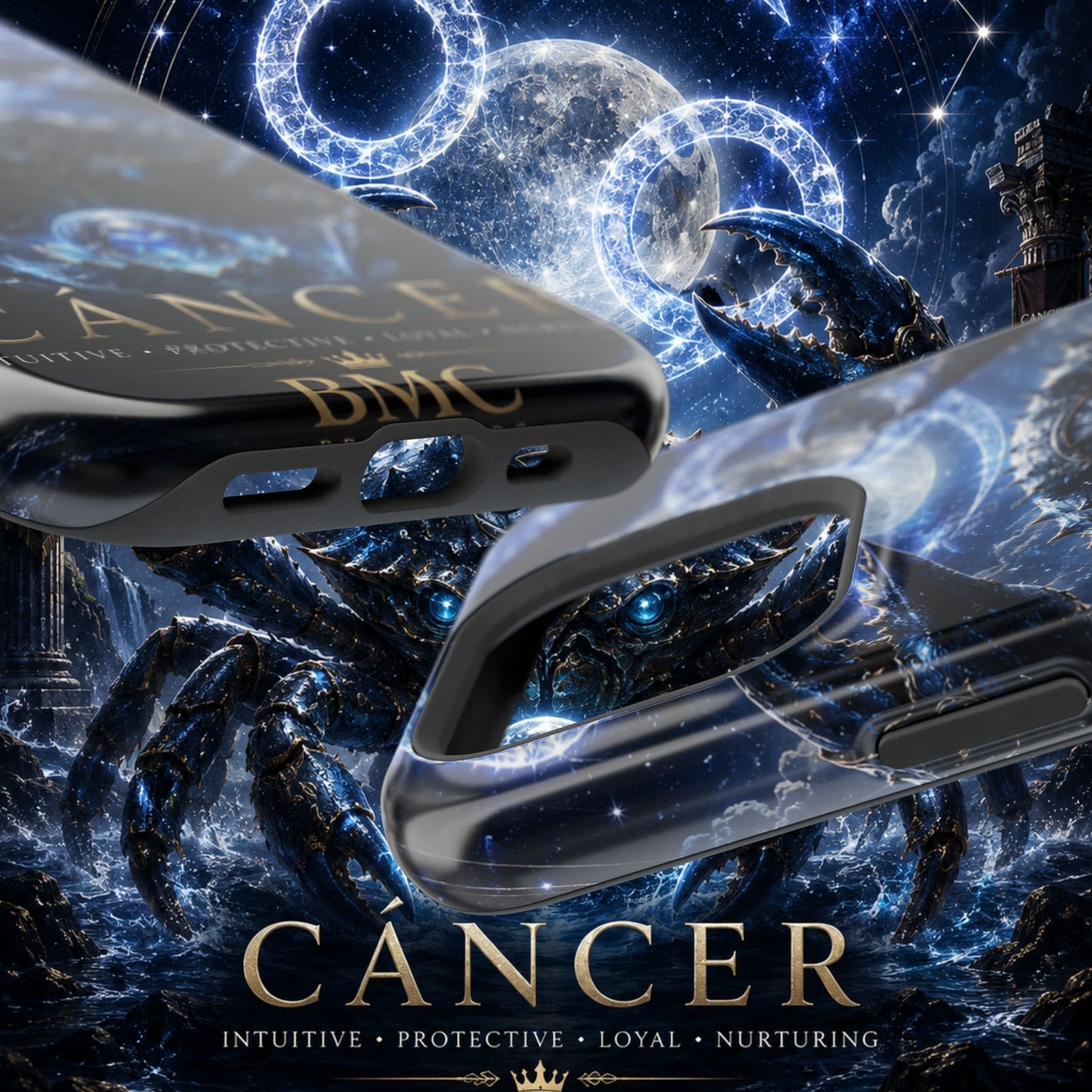 "Funda Magnética Reforzada ♋ Cáncer — Guardián de las profundidades""