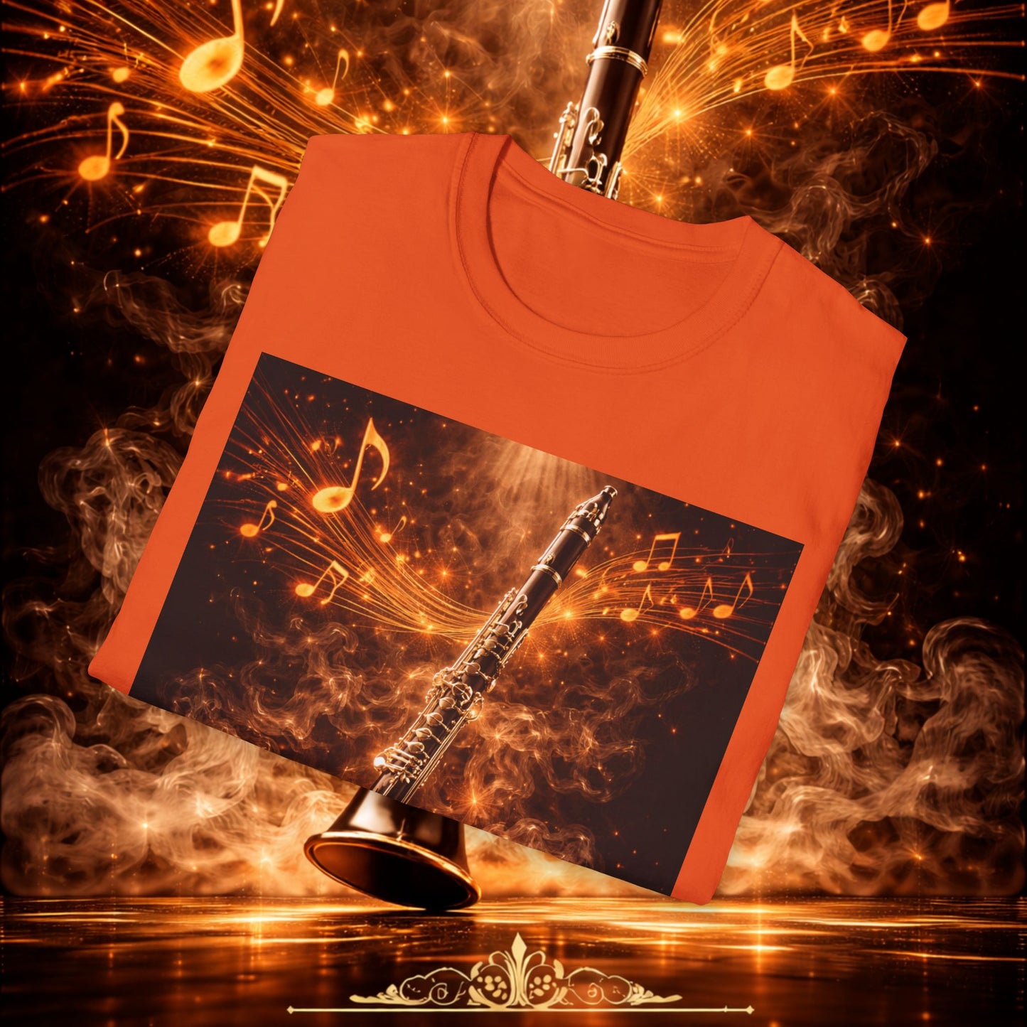 "Camiseta clarinete🎵🔥 El sonido del alma no grita… arde.” 🔥🎵