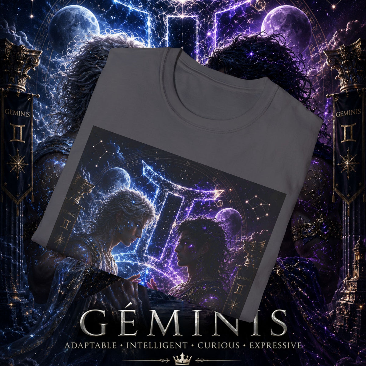 "Camiseta ♊ Géminis — Reflejo del alma dividida"