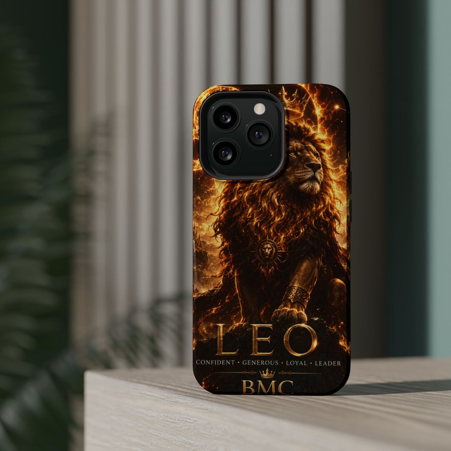 "Funda Magnética Reforzada ♌ Leo — Soberano del fuego eterno"