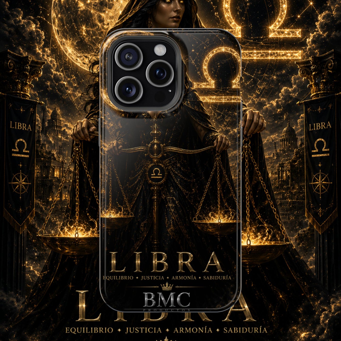 "Funda Magnética Reforzada libra– La Guardiana del Equilibrio"