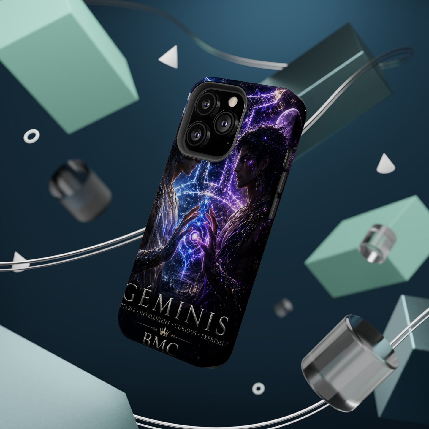 "Funda Magnética Reforzada♊ Géminis — Reflejo del alma dividida"