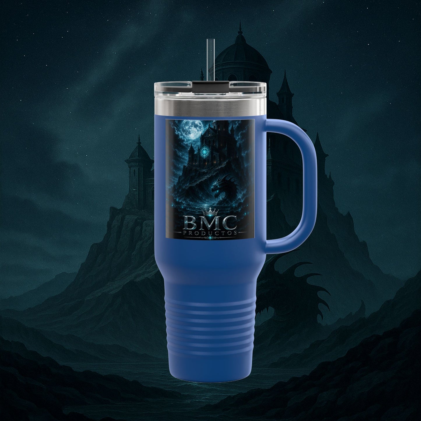 "Taza de viaje aislada 🏛️Fortaleza del Olvido"