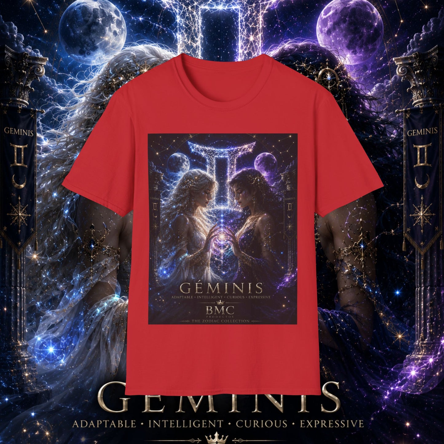 "Camiseta ♊ Géminis M — Reflejo del alma dividida"