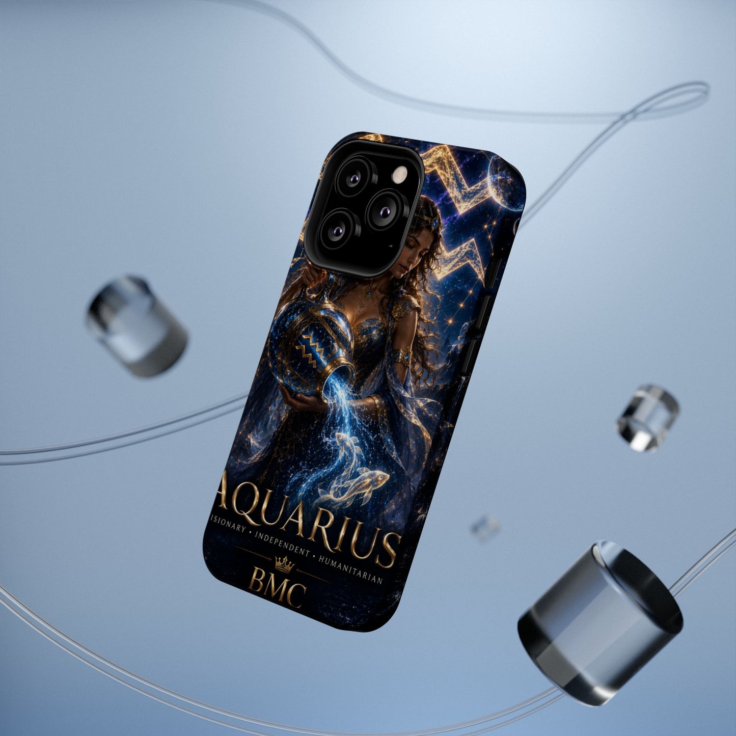 "Funda Magnética Reforzada♒ ACUARIO M– La Visionaria del Cielo y el Agua"