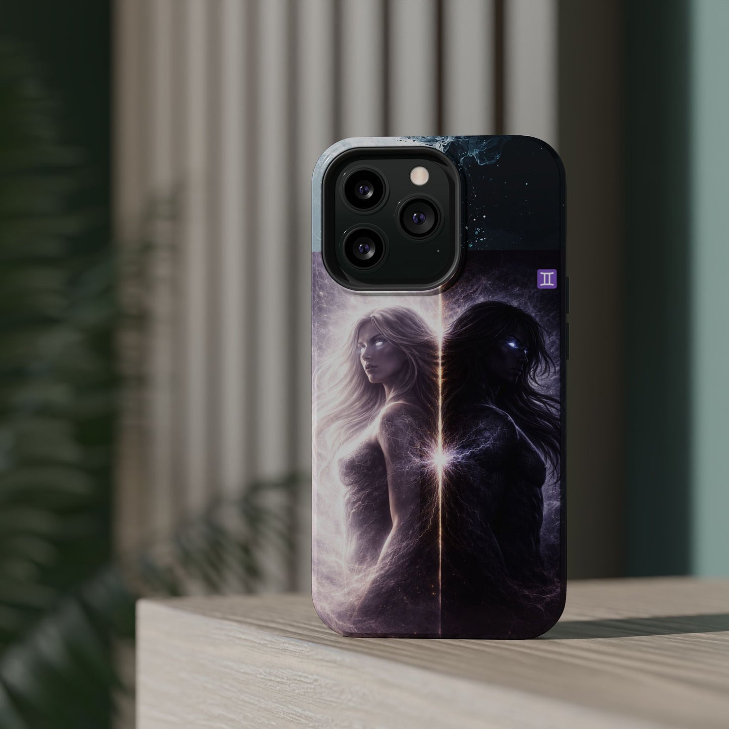 "Funda Magnética Reforzada♊ Géminis — Reflejo del alma dividida"