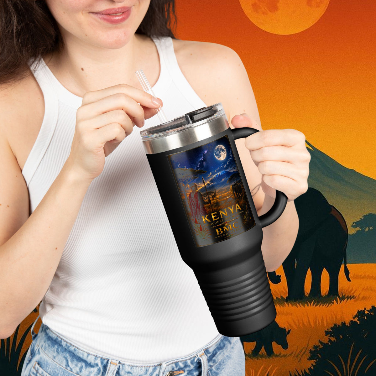 "taza de Viaje Aislada Kenia: Aventura Salvaje y Tierra de Horizontes Infinitos 🦁🌄🏕️"
