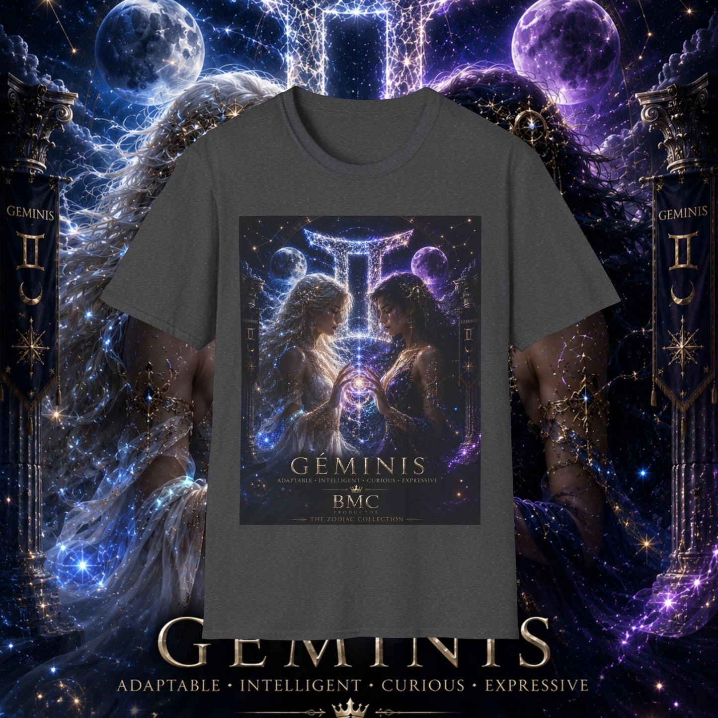 "Camiseta ♊ Géminis M — Reflejo del alma dividida"