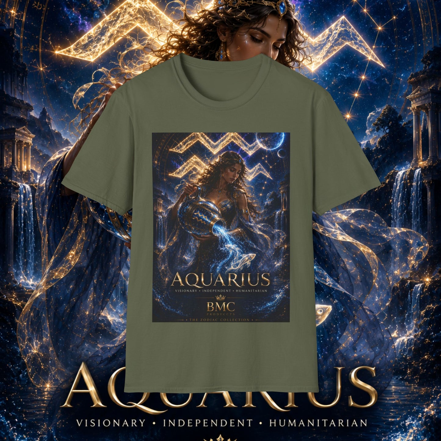 "Camiseta ♒ ACUARIO M– La Visionaria del Cielo y el Agua"