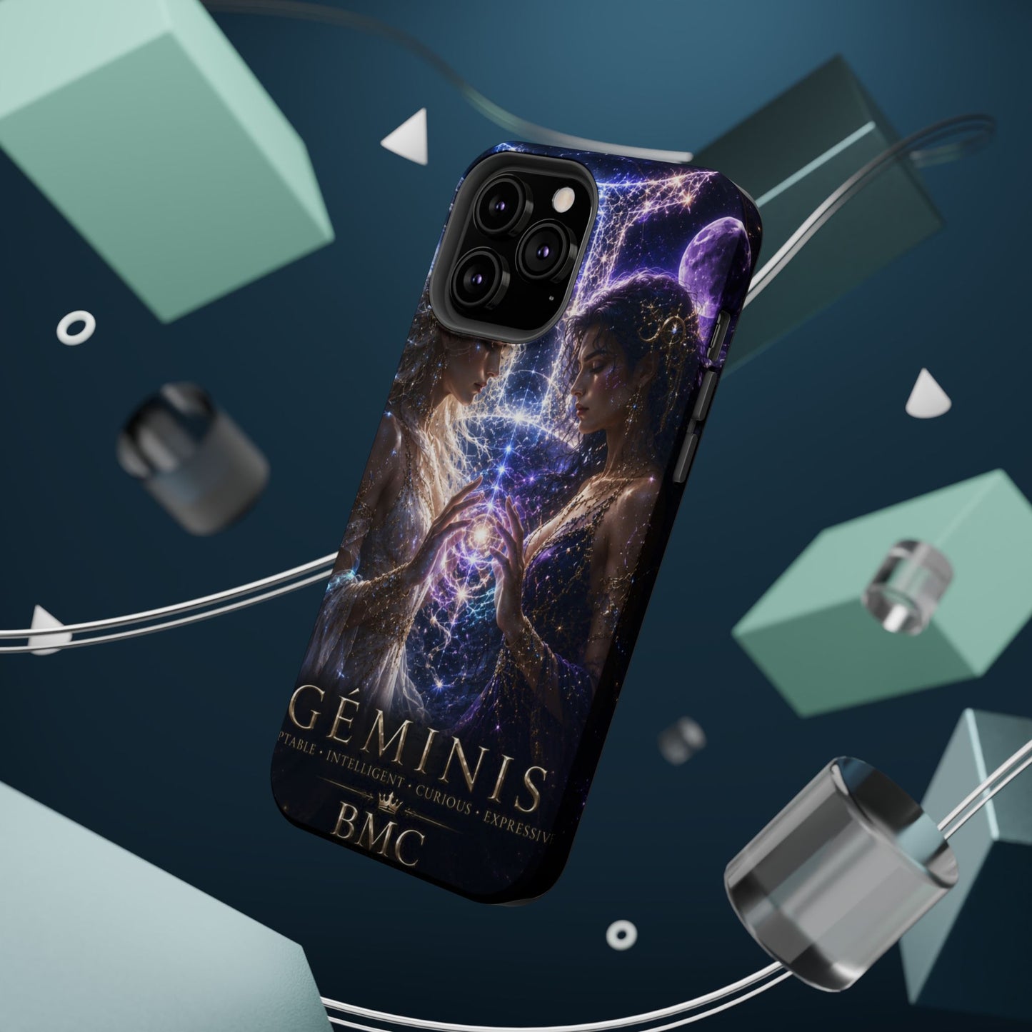 "Funda Magnética Reforzada♊ Géminis M— Reflejo del alma dividida"