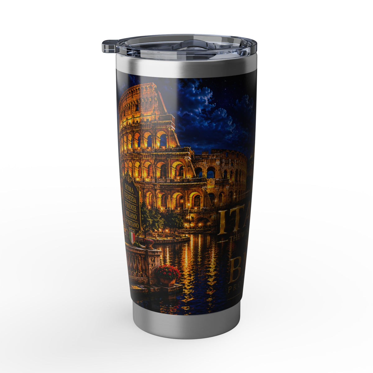 "Vaso Térmico Vagabond 20oz Italia: Arte, Pasión y Sabores Eternos 🎨🍝🏛️"