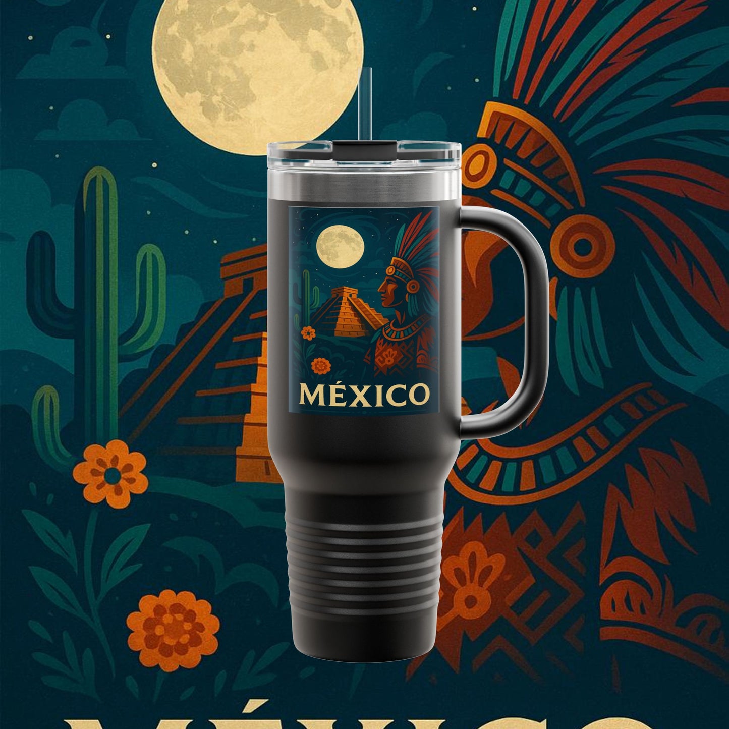 "taza de Viaje Aislada México: Tierra de Colores, Cultura y Corazón 🌵🎉🪅"