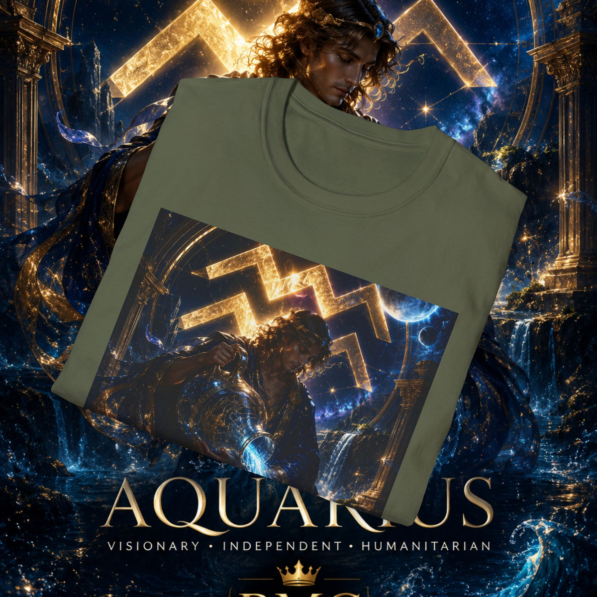 "Camiseta ♒ ACUARIO – El Visionario del Cielo y el Agua"