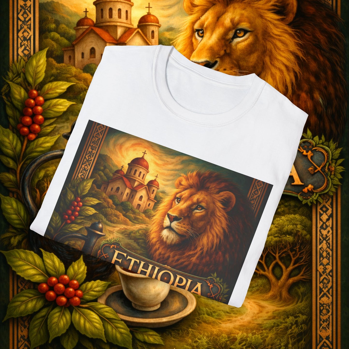 "Camiseta Etiopía Tierra sagrada y alma ancestral"