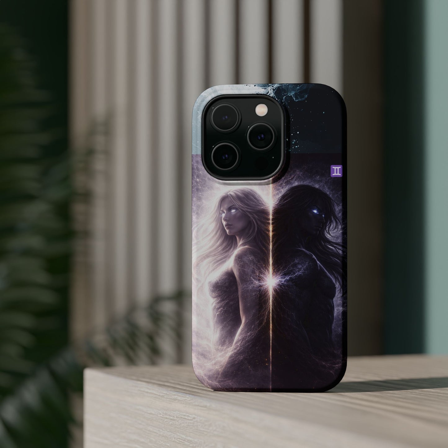 "Funda Magnética Reforzada♊ Géminis — Reflejo del alma dividida"