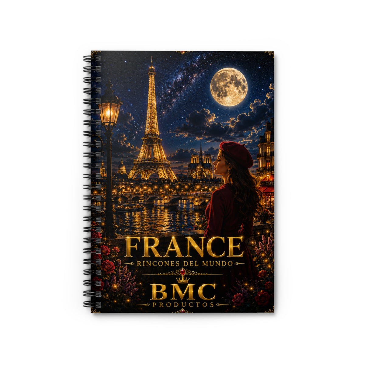 "France notebook: Romance under the Moon 🌙🗼✨"