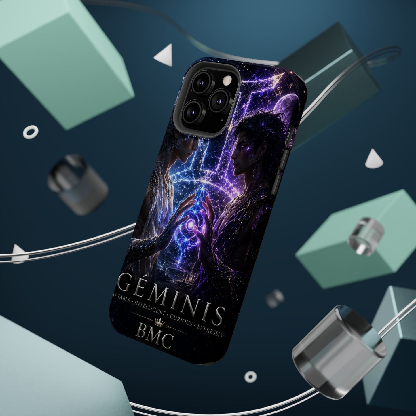 "Funda Magnética Reforzada♊ Géminis — Reflejo del alma dividida"
