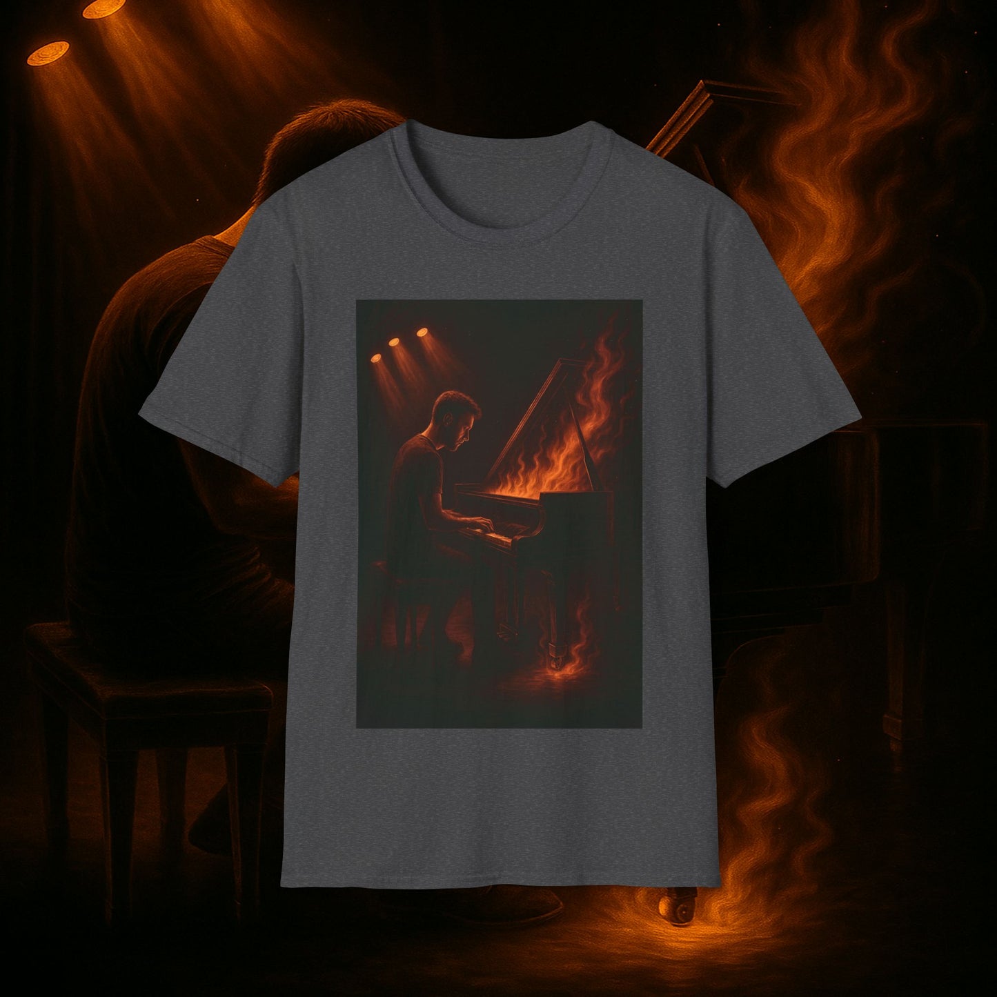 "Camiseta piano 🎹🔥Cuando las manos arden… el alma canta.” 🔥🎹