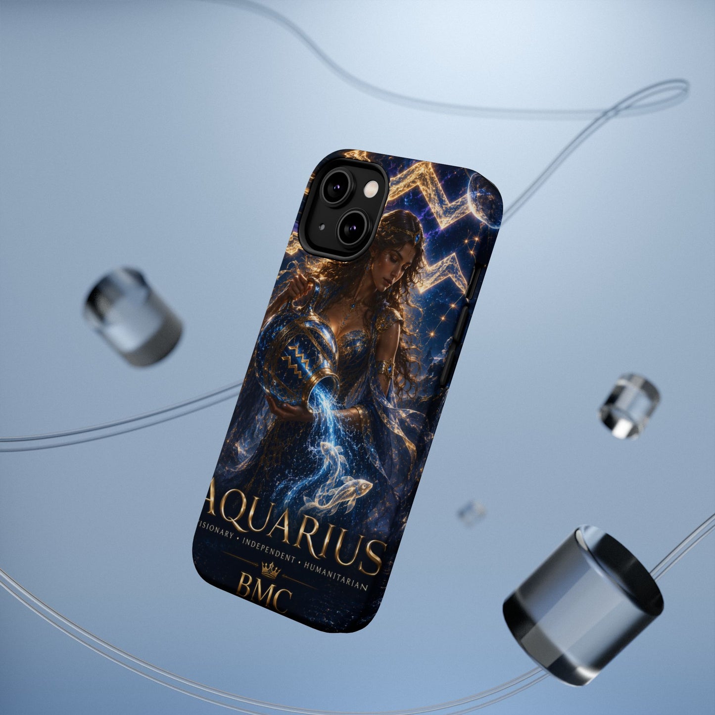 "Funda Magnética Reforzada♒ ACUARIO M– La Visionaria del Cielo y el Agua"
