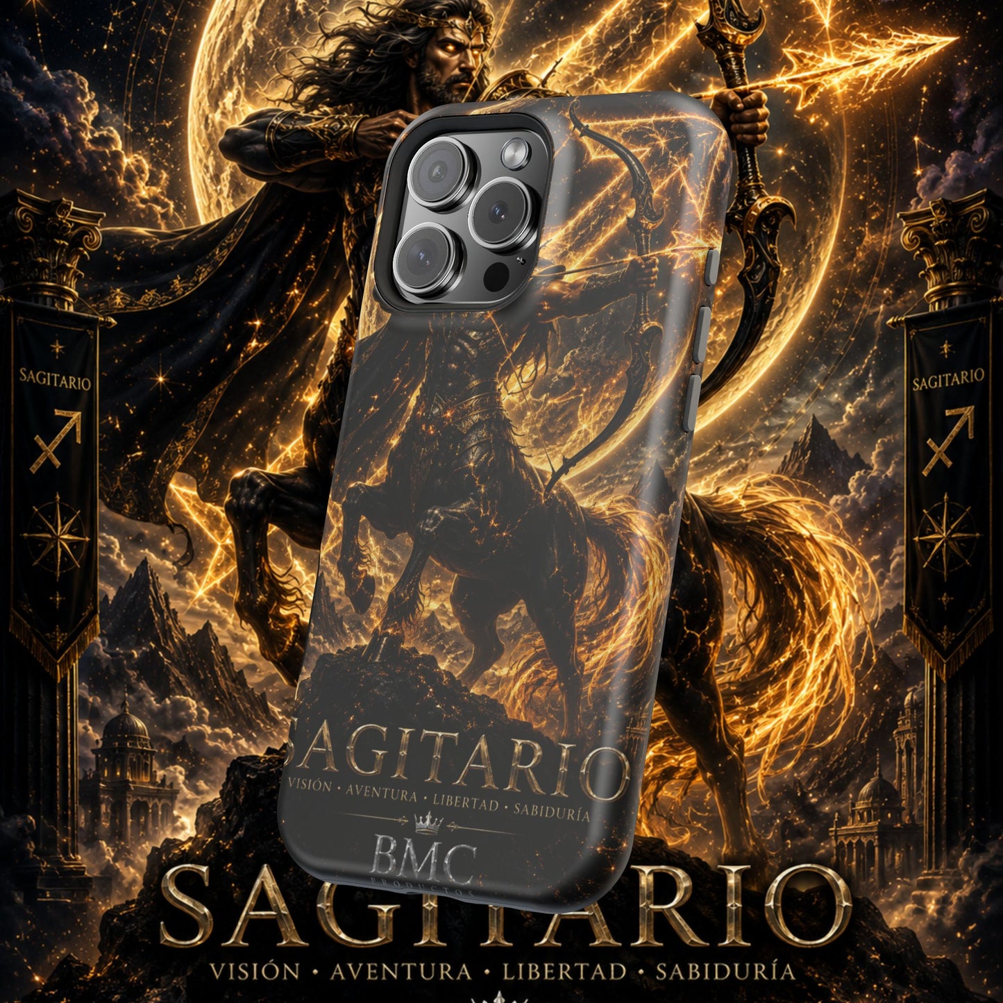 "Funda Magnética Reforzada Sagitario – El Cazador del Horizonte"