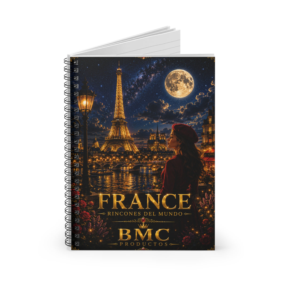 "France notebook: Romance under the Moon 🌙🗼✨"
