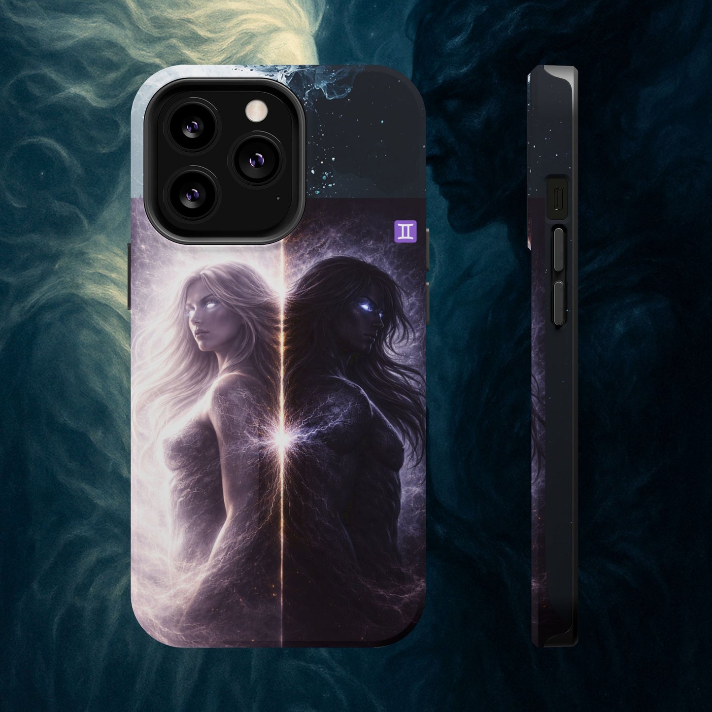 "Funda Magnética Reforzada♊ Géminis — Reflejo del alma dividida"