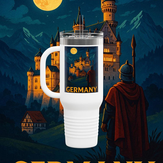 "taza de Viaje Aislada Alemania: Fortaleza, Historia y Tradición 🎖️🏰🍺"