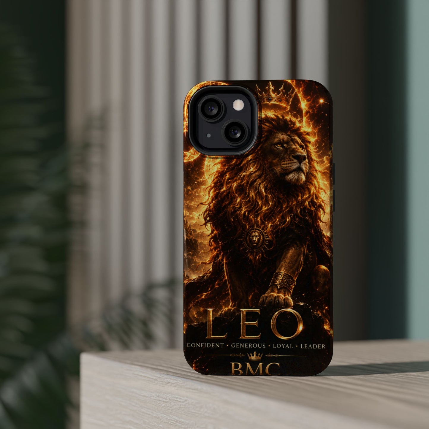 "Funda Magnética Reforzada ♌ Leo — Soberano del fuego eterno"