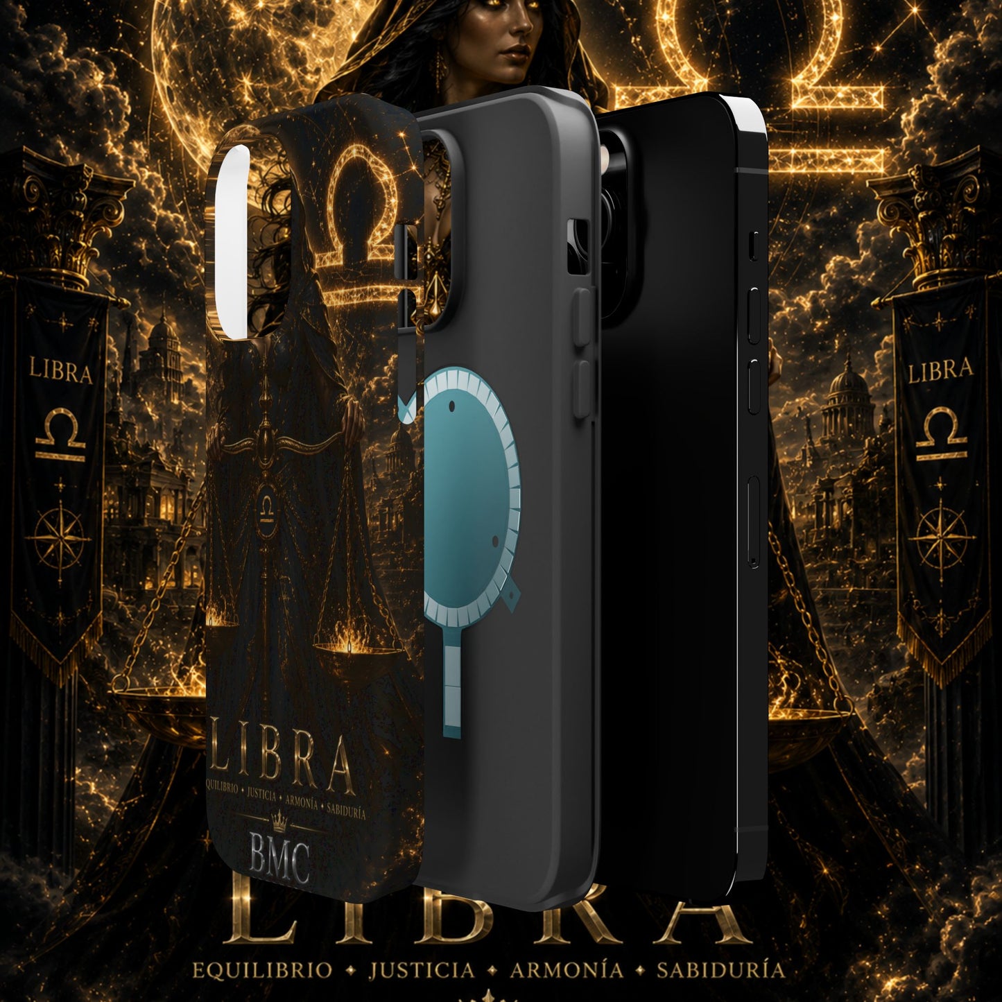 "Funda Magnética Reforzada libra– La Guardiana del Equilibrio"