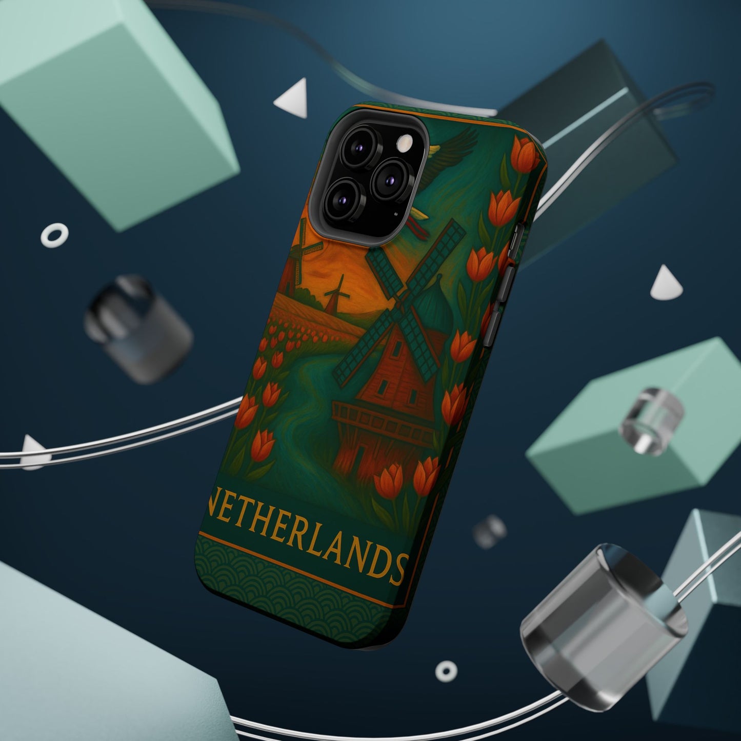 "Funda Magnética Reforzada Magnética Reforzada paises bajos✨ – Tierra de tulipanes, molinos y canales mágicos"
