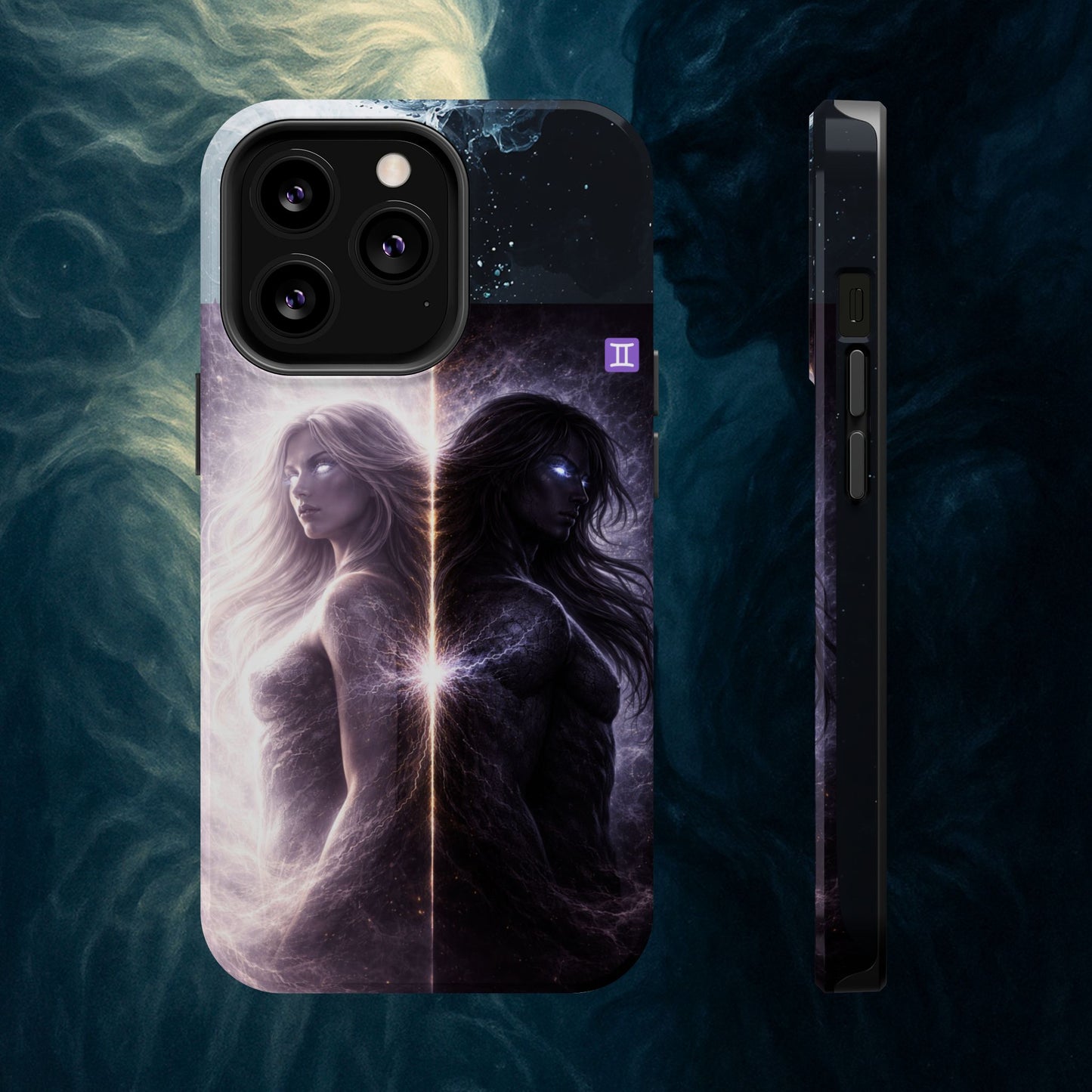 "Funda Magnética Reforzada♊ Géminis — Reflejo del alma dividida"