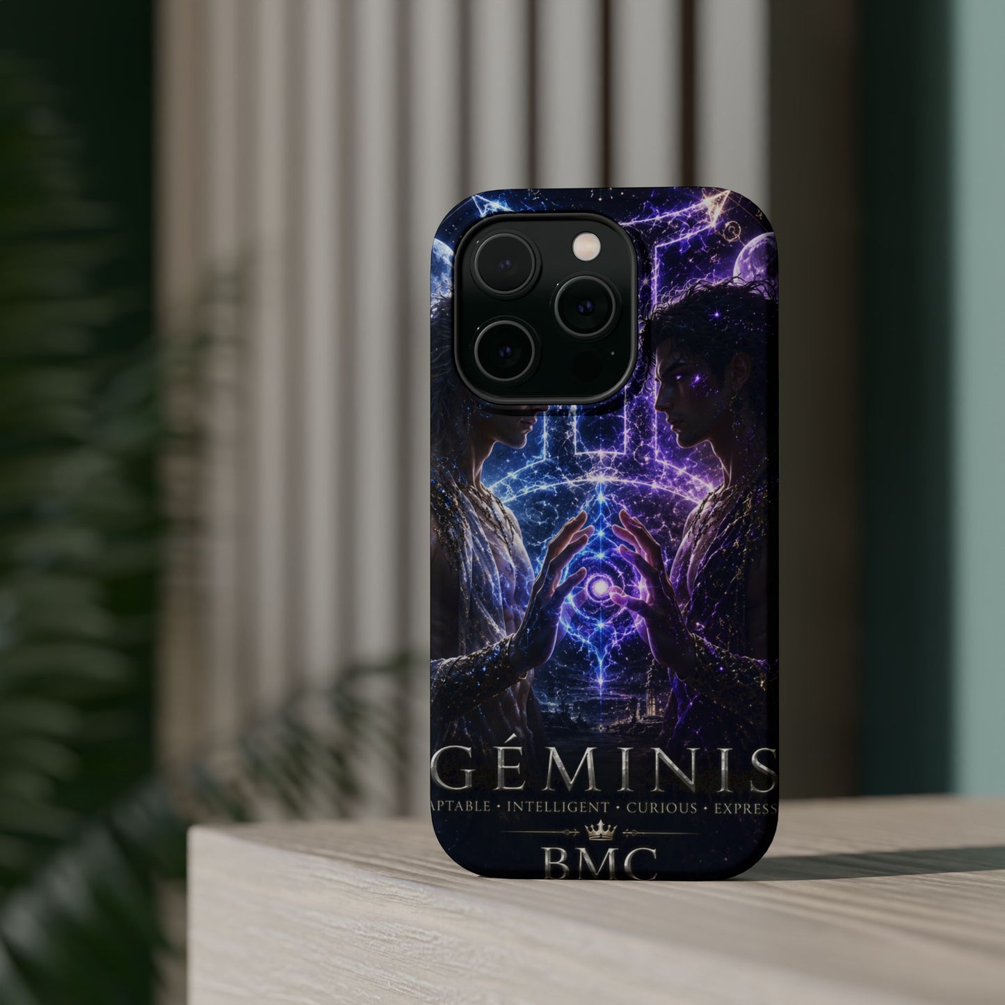 "Funda Magnética Reforzada♊ Géminis — Reflejo del alma dividida"