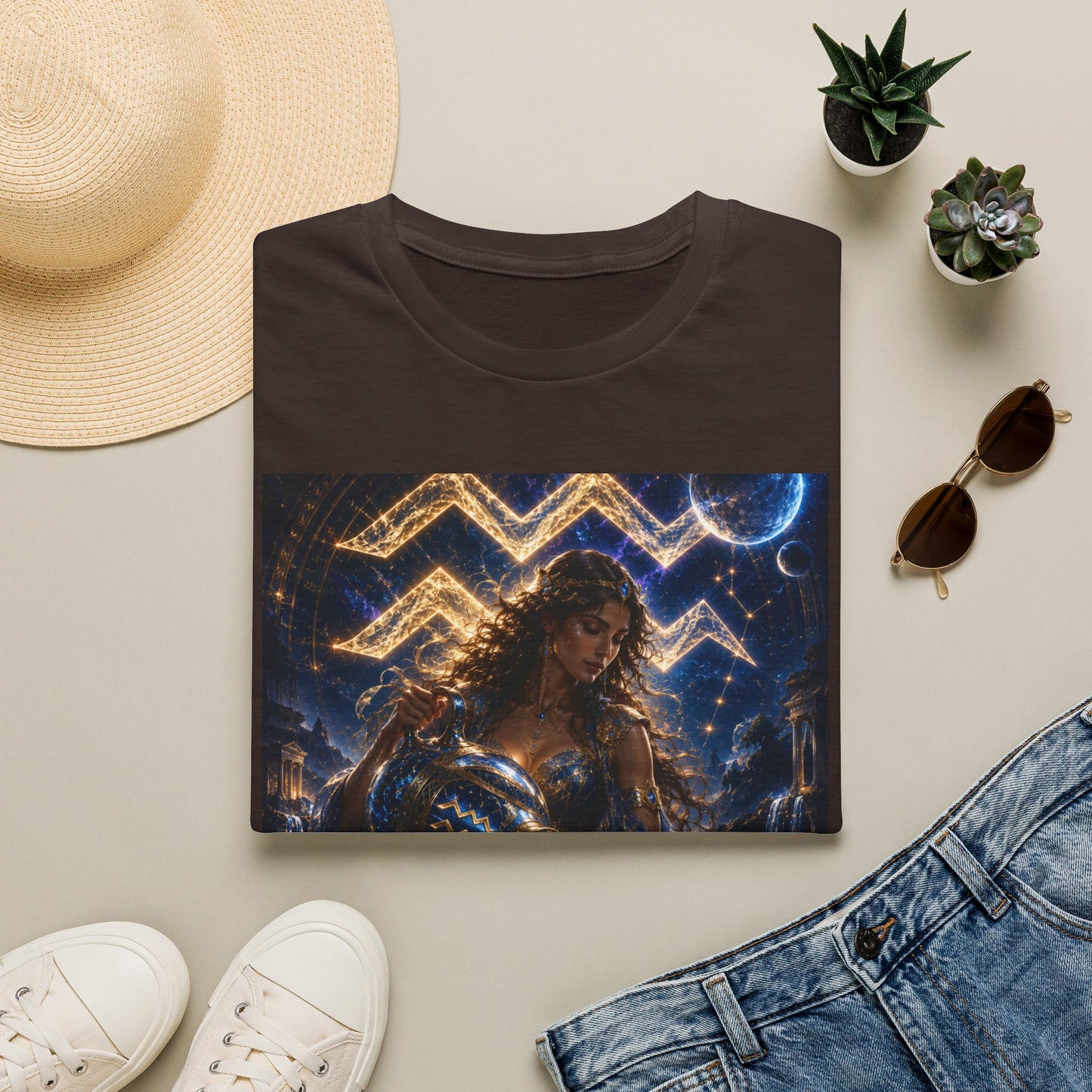 "Camiseta ♒ ACUARIO M– La Visionaria del Cielo y el Agua"