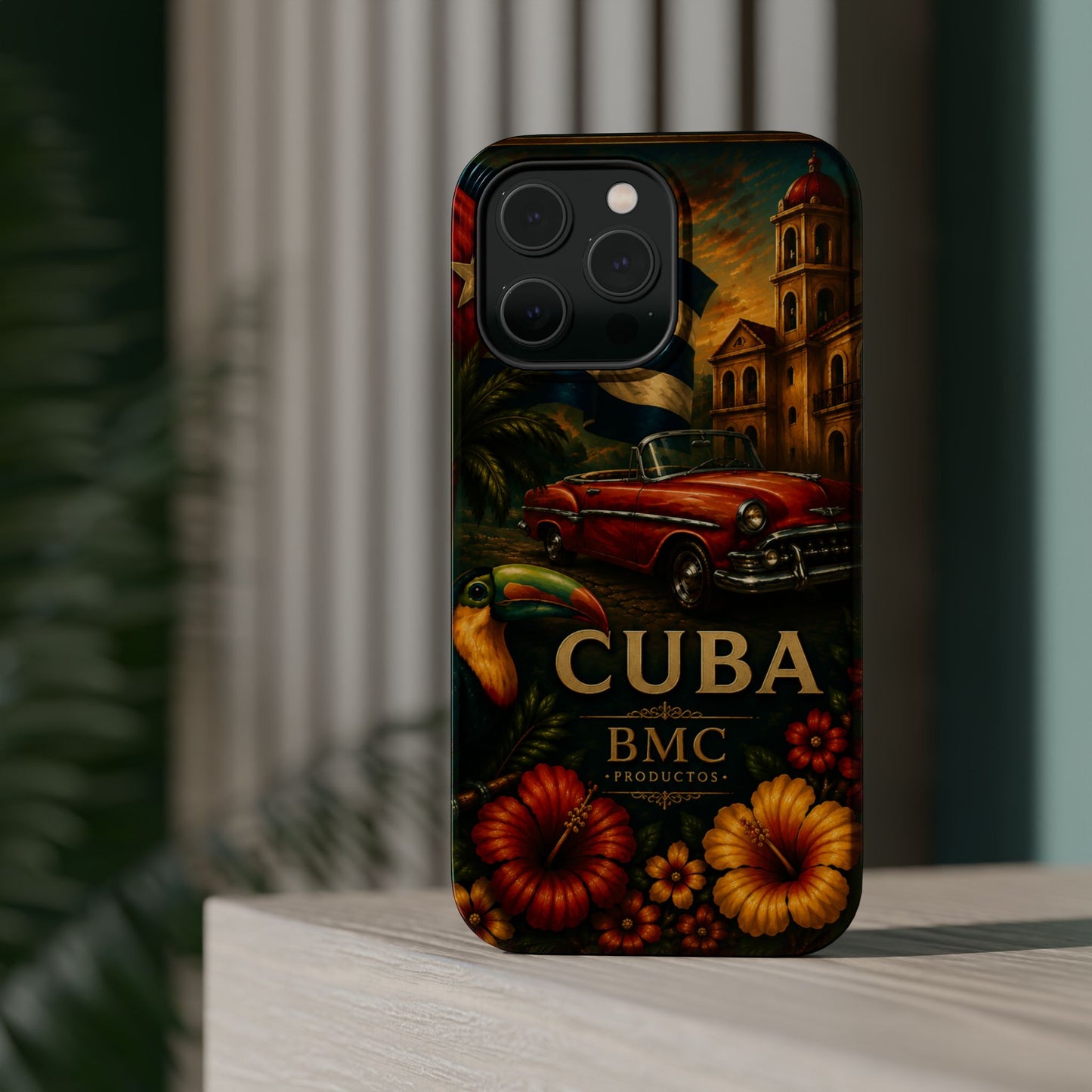 "Funda Magnética Reforzada Magnética Reforzada Cuba: Ritmo, Historia y Encanto Caribeño 🎺🚗🌴 "
