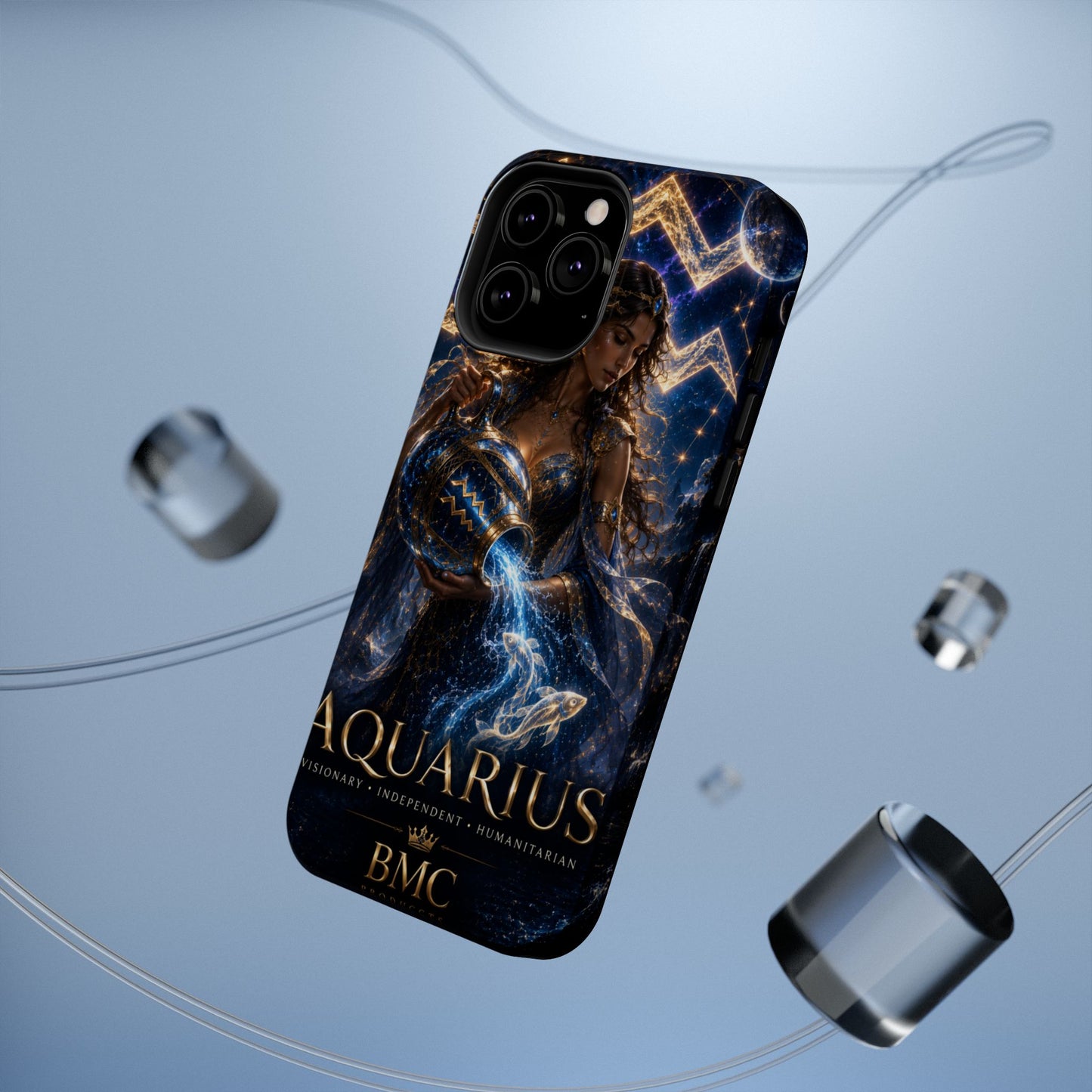 "Funda Magnética Reforzada♒ ACUARIO M– La Visionaria del Cielo y el Agua"