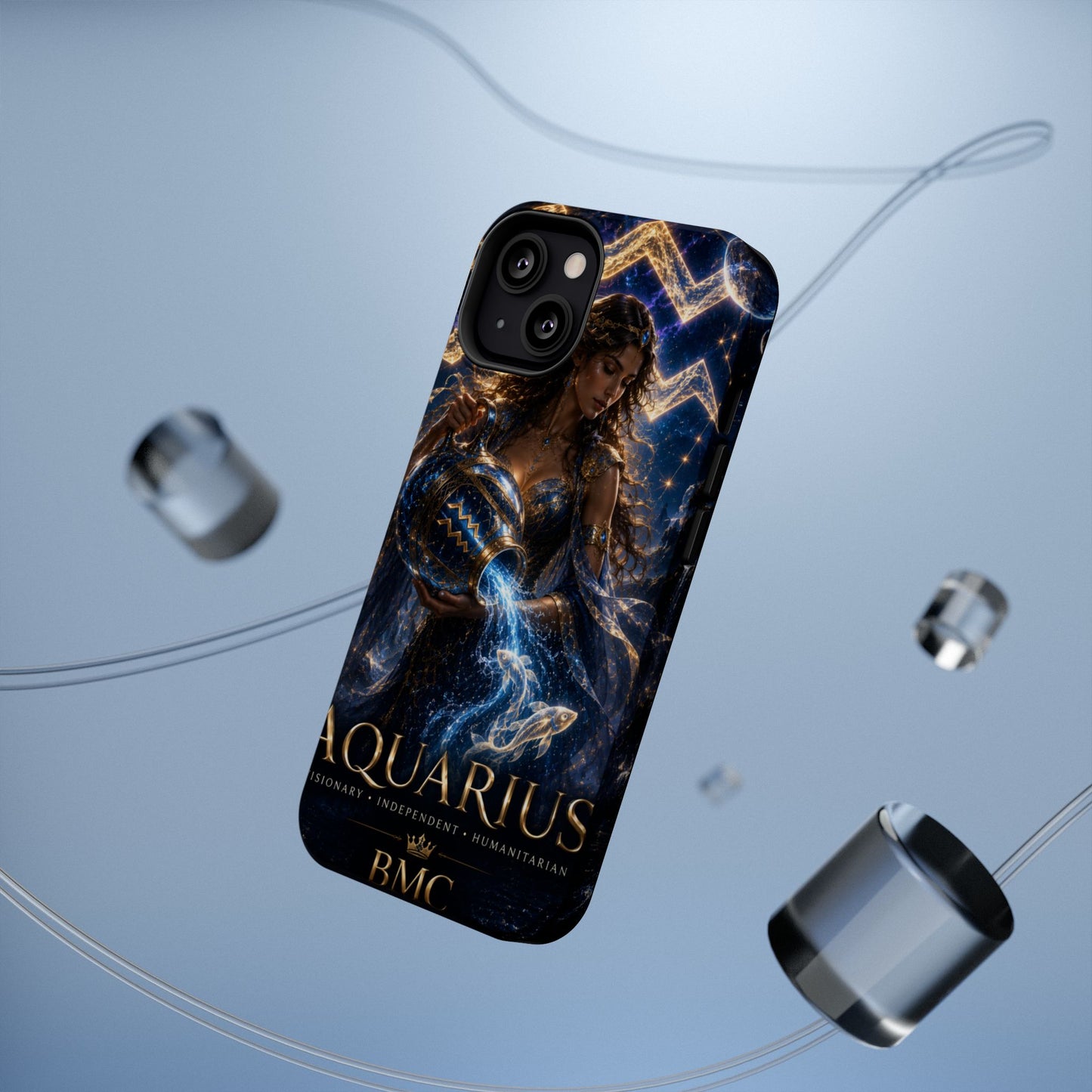 "Funda Magnética Reforzada♒ ACUARIO M– La Visionaria del Cielo y el Agua"