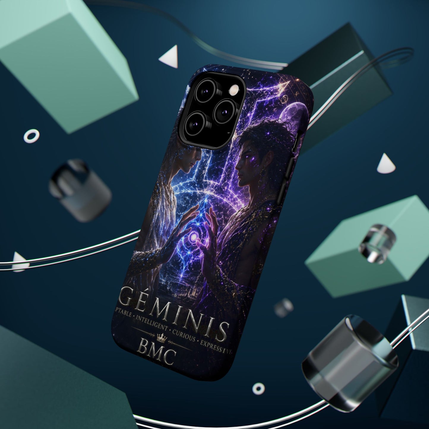 "Funda Magnética Reforzada♊ Géminis — Reflejo del alma dividida"